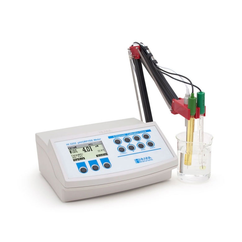 HI3222 pH / ORP / ISE Çift Kanallı Masa Tipi pH Metre